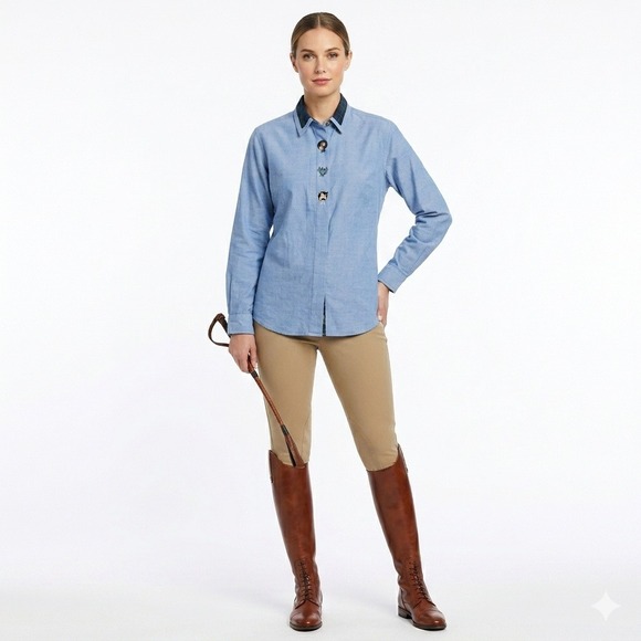 Koret Tops - Koret Horse Embroidered Long Sleeve Large Cottagecore Vintage Grandma Equestrian
